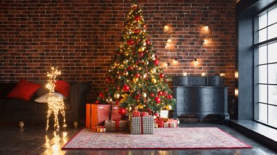 decoration de noel sapin renne guirlandes