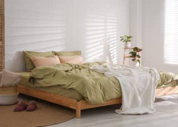 linge de lit vert