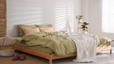 linge de lit vert