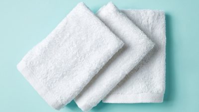 gant toilette blanc